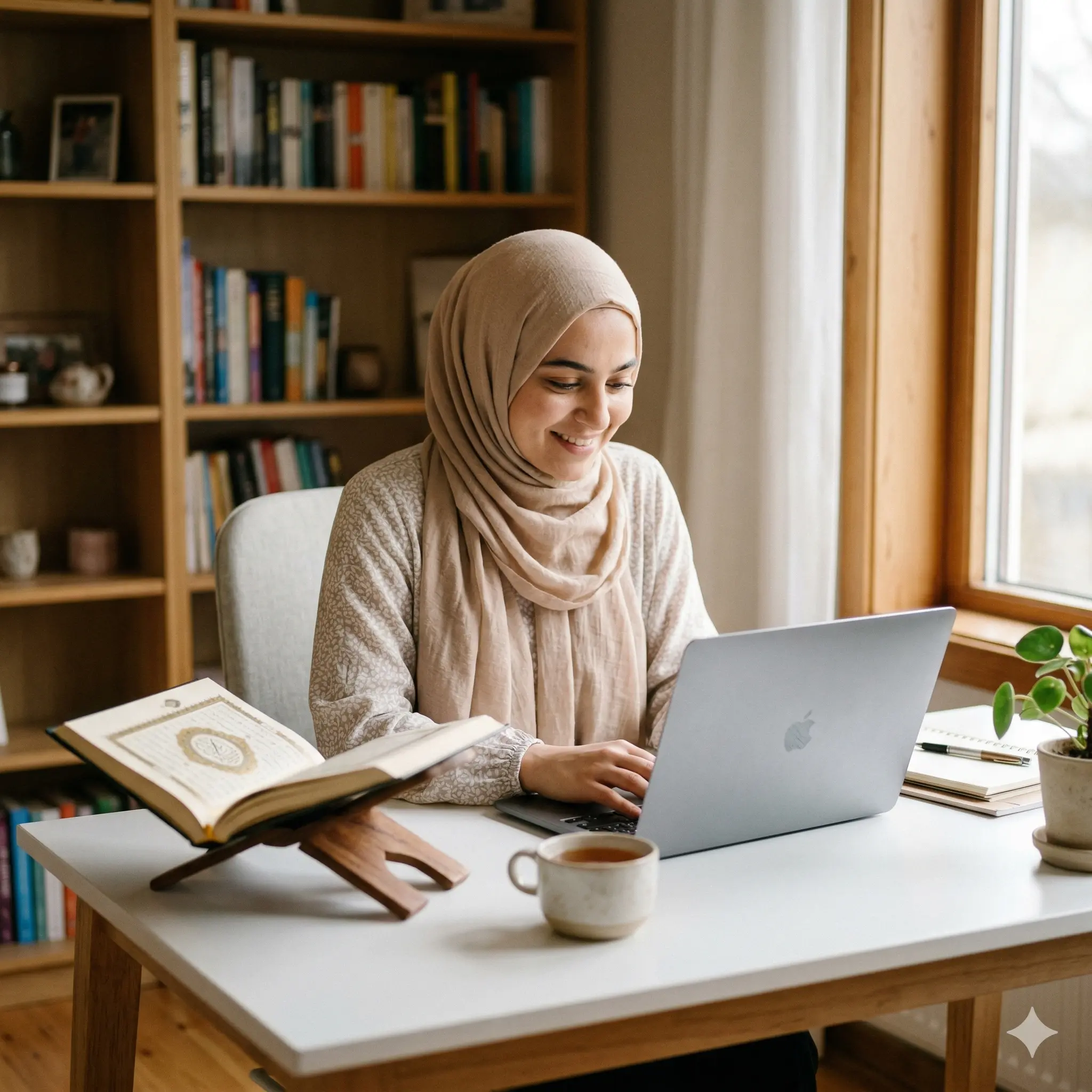 Student reading Quran